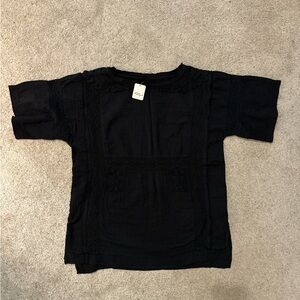 We The Free Black Textured Top